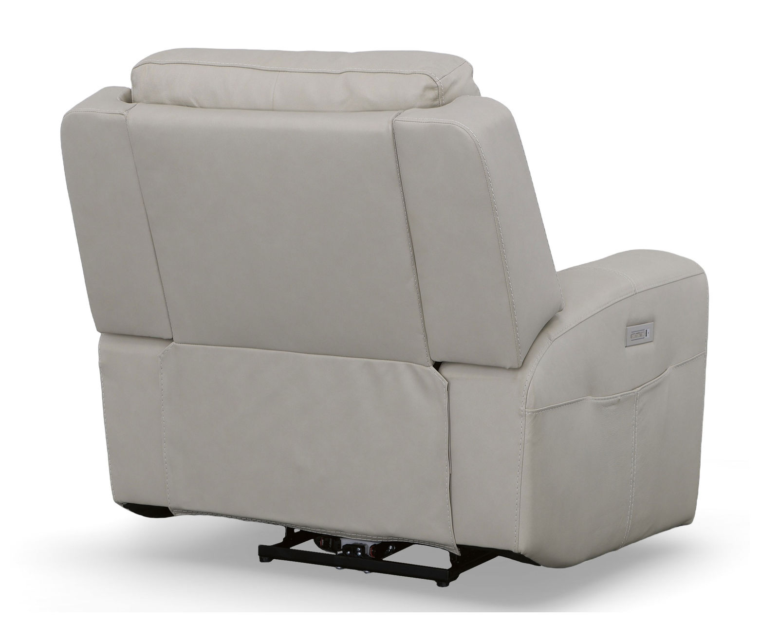 Barnett Power Reclining Sofa with Power Headrests and Lumbar (Ice leather) 87" - Barnett Power Recliner with Power Headrest and Lumbar