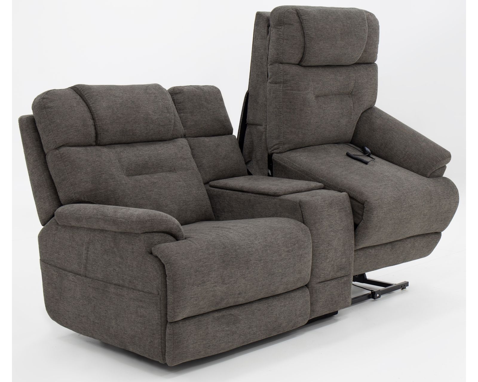 Zofa Zecliner LIFT Power Sleep Modular Sectional with Power Headrest, Lumbar, Heat, & Massage - Layout A: Three Piece Reclining Sectional 77" wide (2 lift recliners)