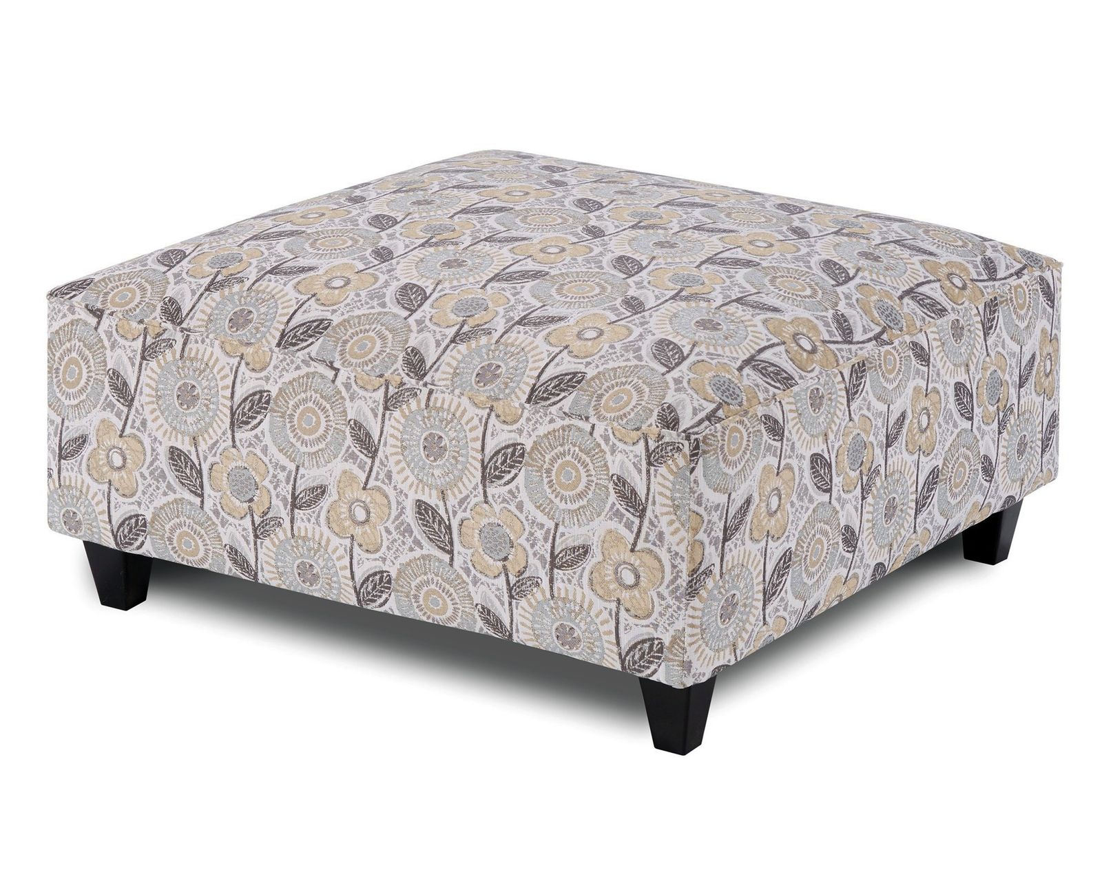 Vandy Heather 88" Sofa 1140 (Includes pillows) - Dayflower Haze 38" Square Cocktail Ottoman