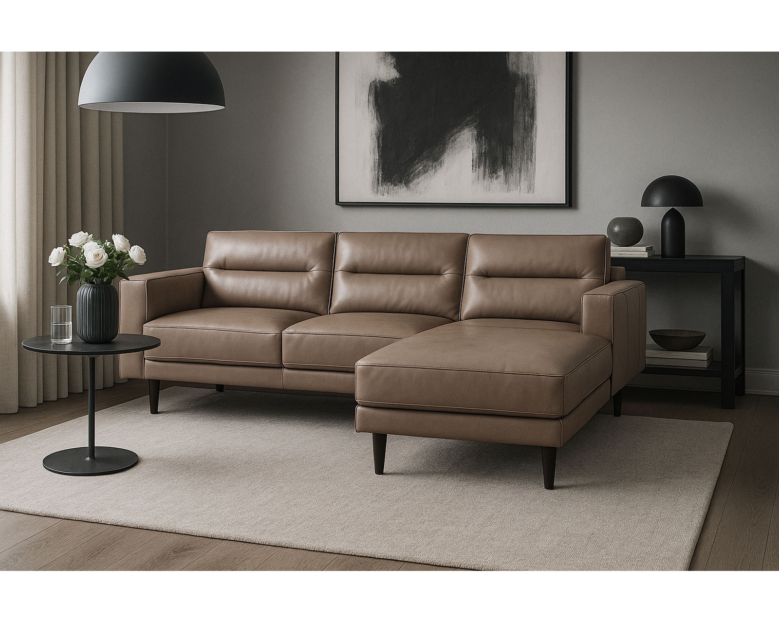 Remi 77159 Chaise Sectional (101" x 60") +100 leathers - Layout A:  Two Piece Sectional 101" x 60"