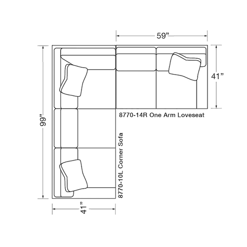 Layout A: Two Piece Sectional (99" x 100")