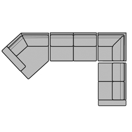 Layout M: Four Piece Sectional. 61" x 141" x 89