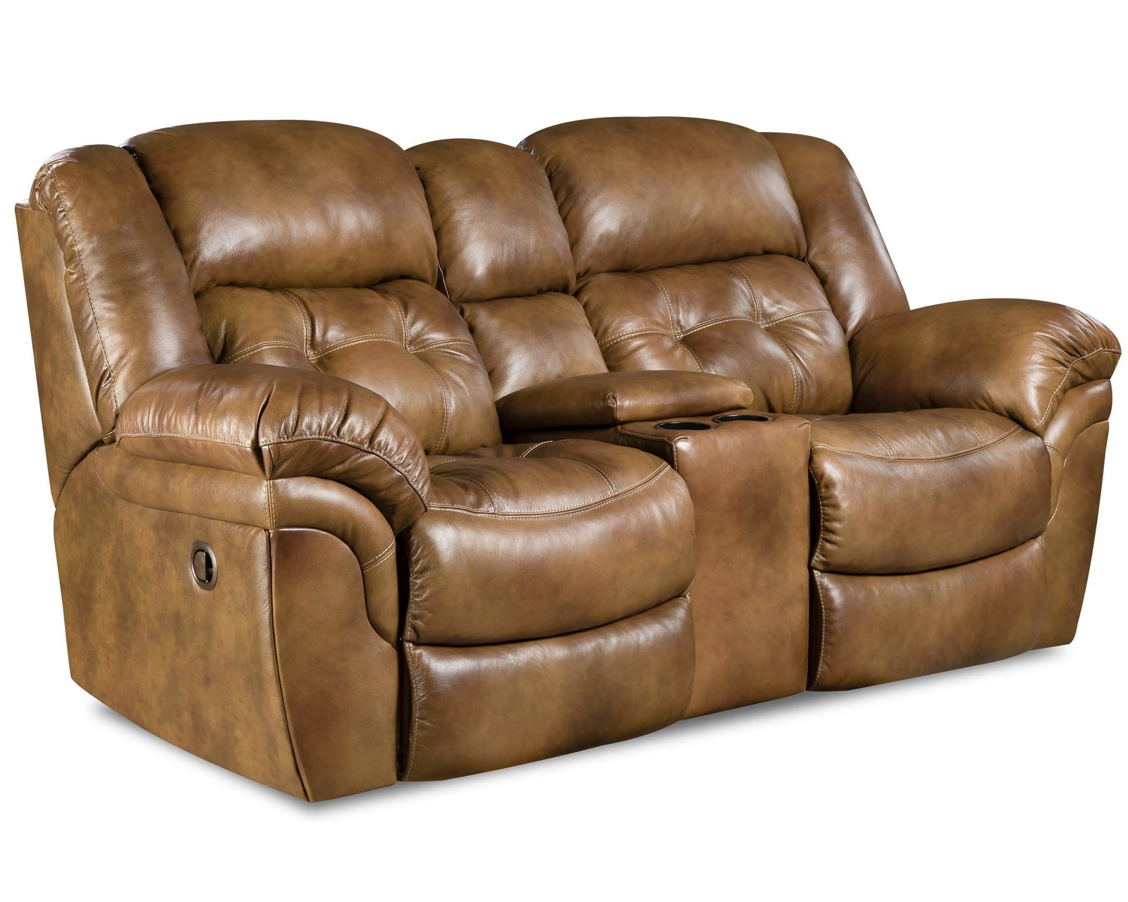 Denver 81" Reclining Console Loveseat Brown (In stock)