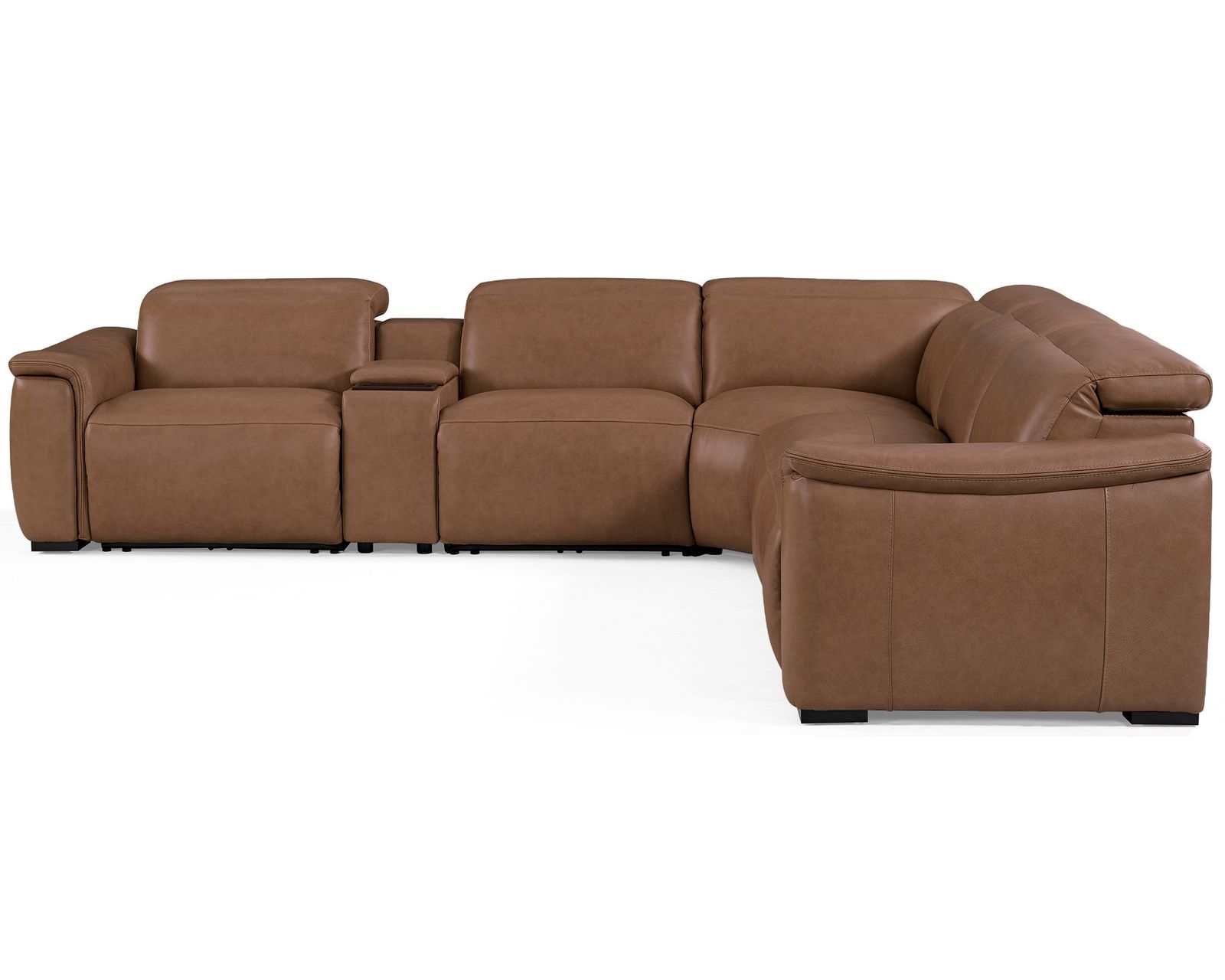 Camden 1427 Power Headrest Power Reclining Sectional (2 colors) in stock - Layout A: Six Piece Sectional 127" x 114" (2 recliners)