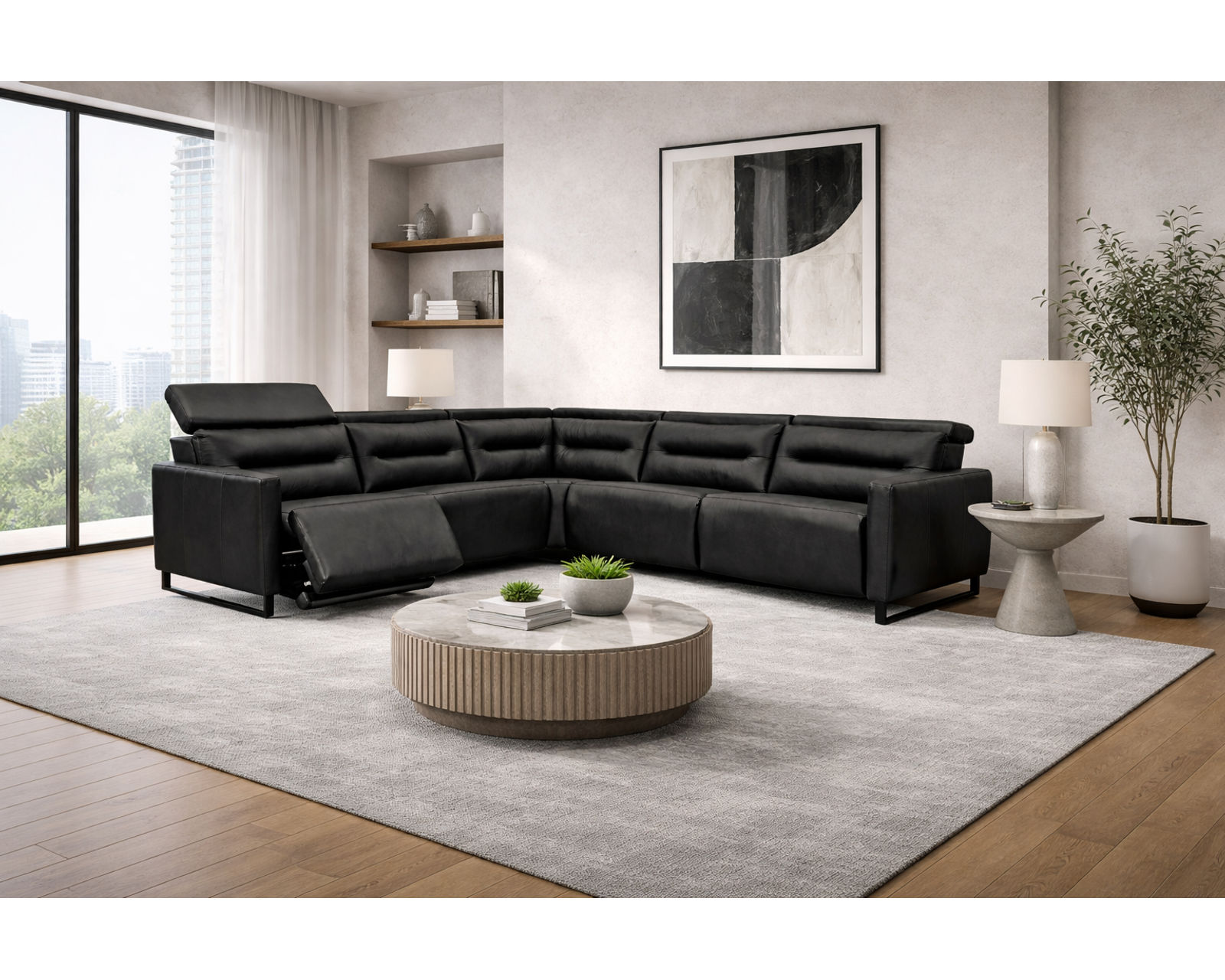 Cleo F094 Power Headrest Power Reclining Sectional (standard and wide seat widths) +140 leathers - Designed for Comfort. Built for Life. Priced for You.