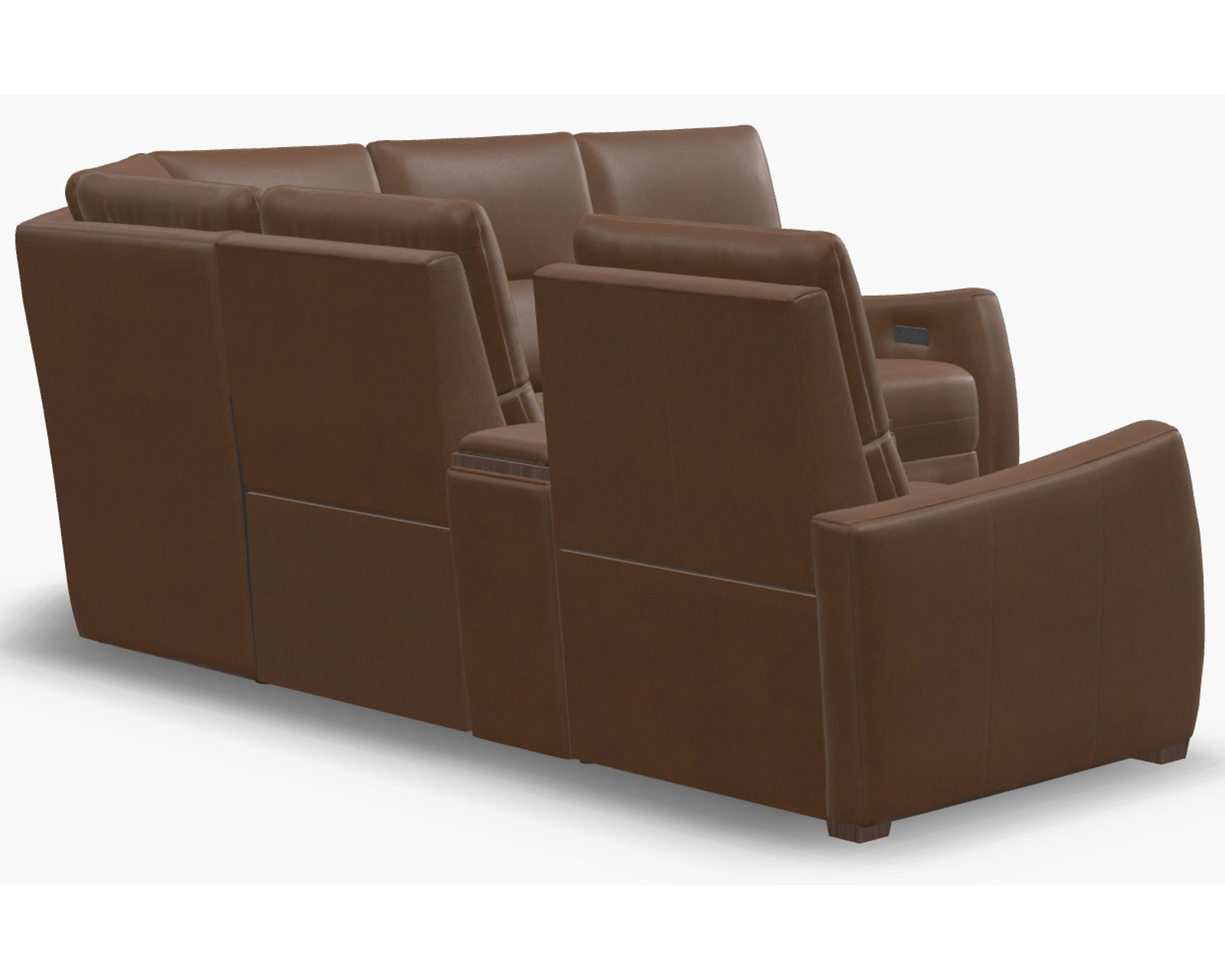Luna 40110 Triple Power Reclining Sectional (+100 leathers) - Layout A: Three Piece Reclining Sectional (2 recliner) 111" x 98"