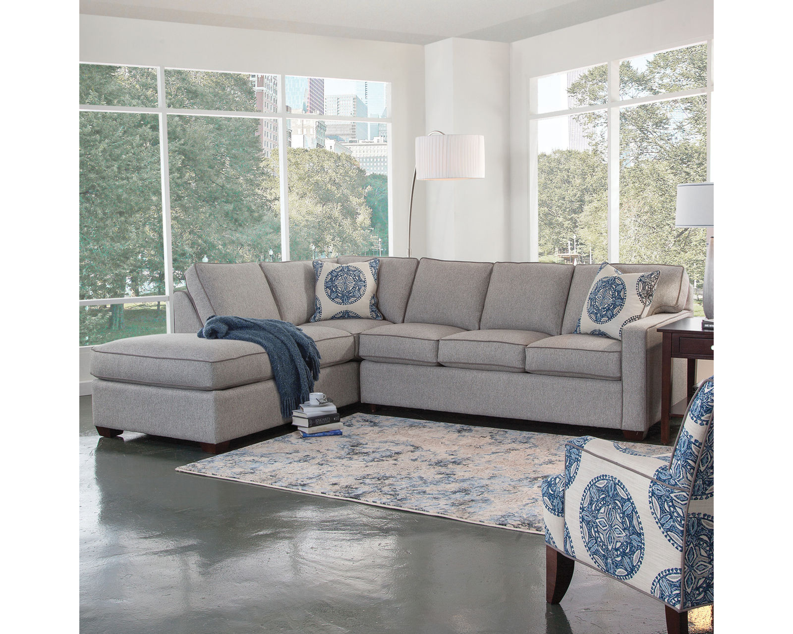 Gramercy Park Sectional (+69 fabrics) - Layout C: Two Piece Sectional. 94" x 115"