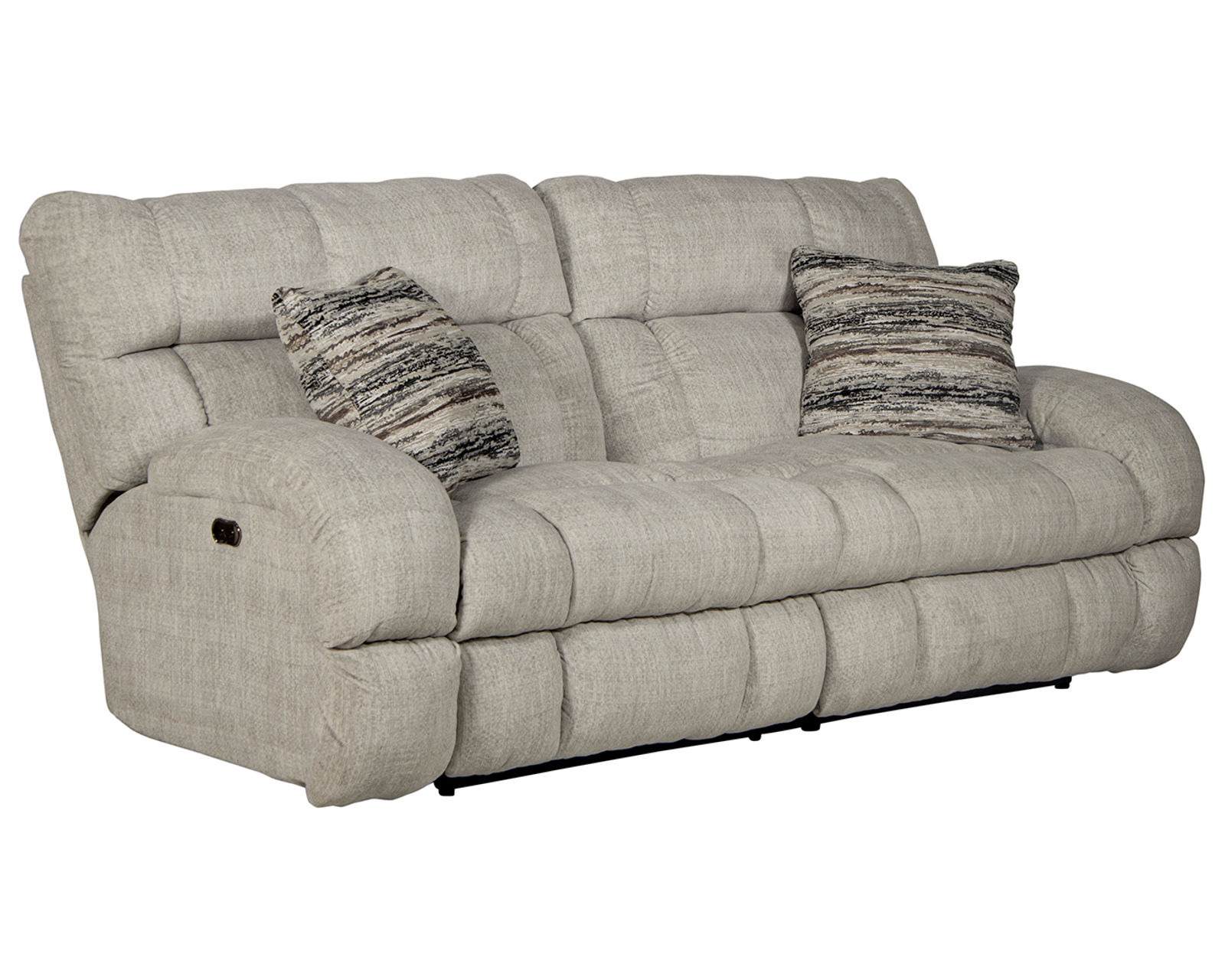 Ashland 93" Power Lay Flat Wide Seat Double Reclining Sofa (two colors) - Shown in Fabric Color Buff