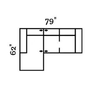 Layout H: Two Piece Sectional 62" x 79"