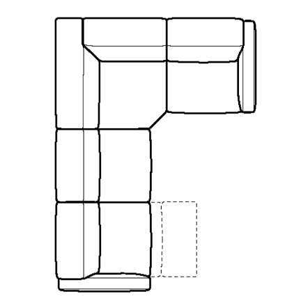 Layout E: Four Piece Sectional 126" x 92" (2 recliners)