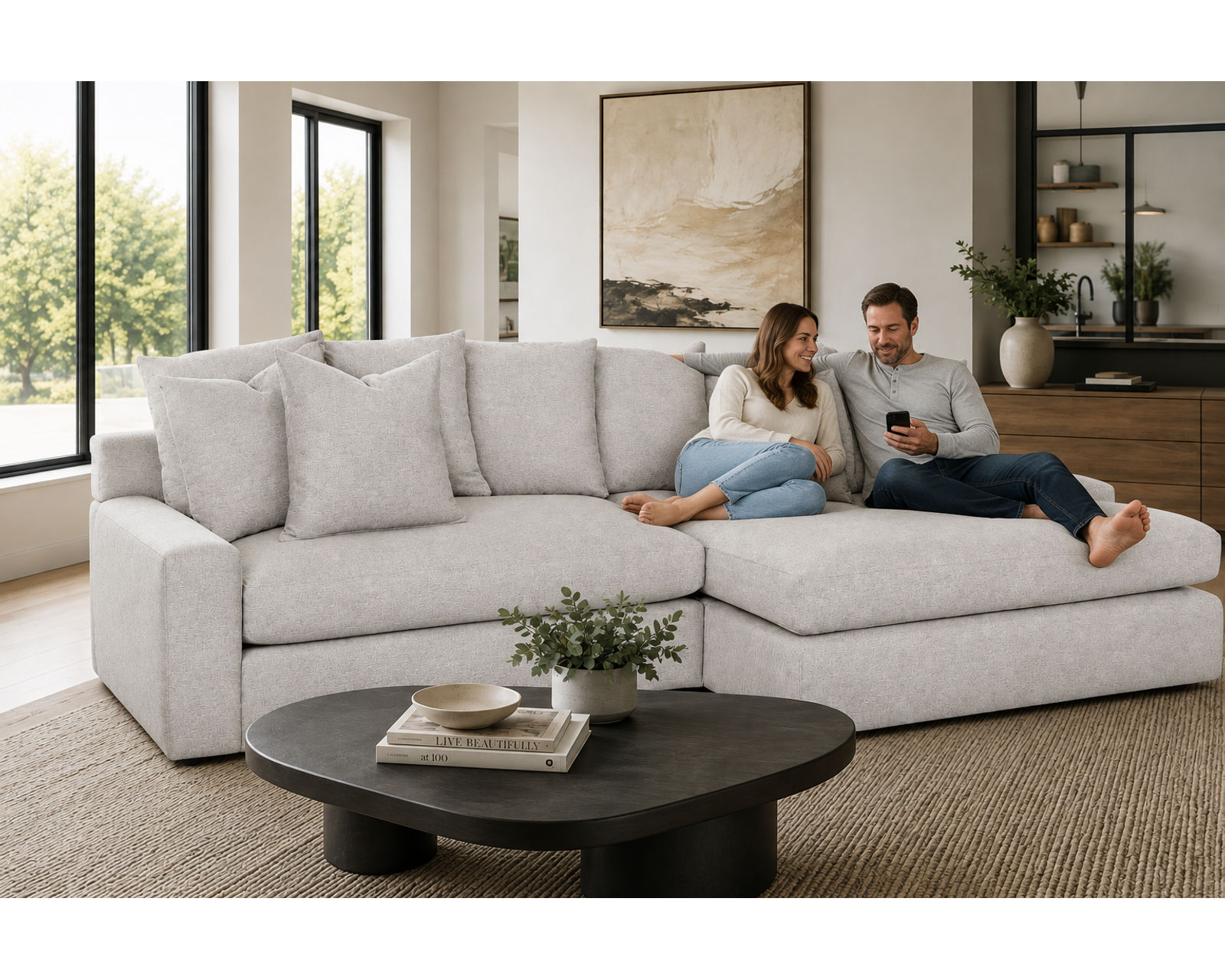 London Modular Sectional (Down Seating Performance Fabric) 3 colors - High-End Style. Down-to-Earth Prices.