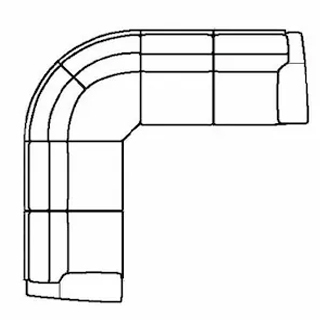 Layout B:  Five Piece Sectional 118" x 118" (2 recliners)