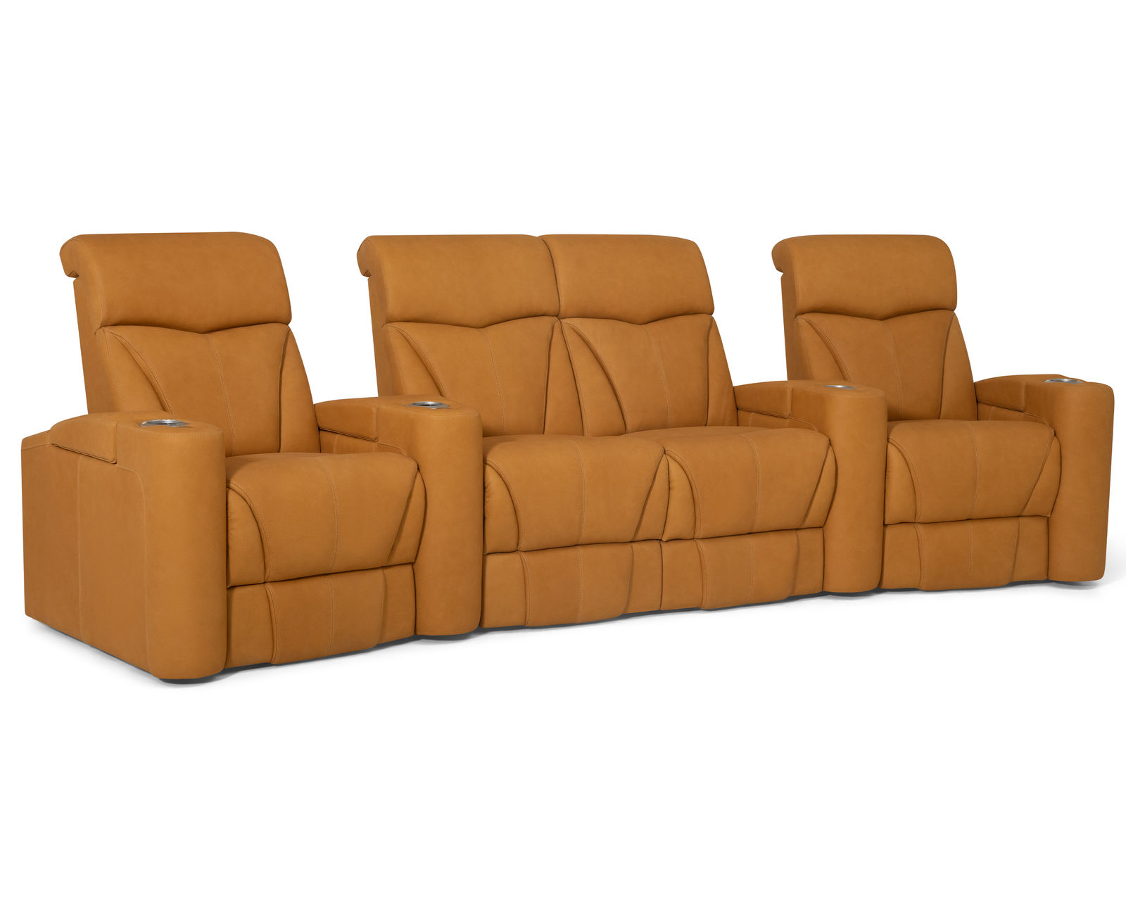 Vivid 41095 Triple Power Home Theater Sectional (+200 colors) - Includes LED lighted cupholders and chair base