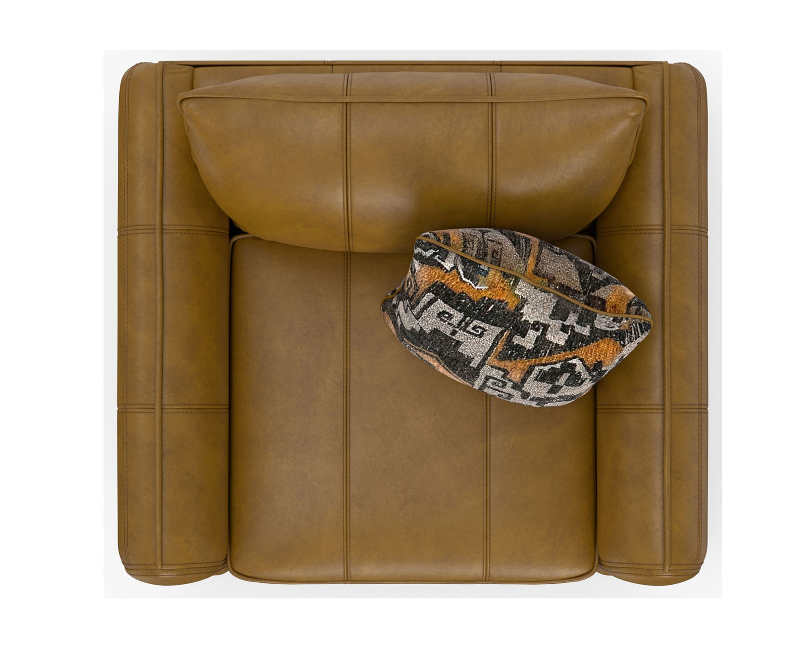Corvara 91" Top Grain Leather Sofa (includes fabric pillows) - Corvara Chair and a Half