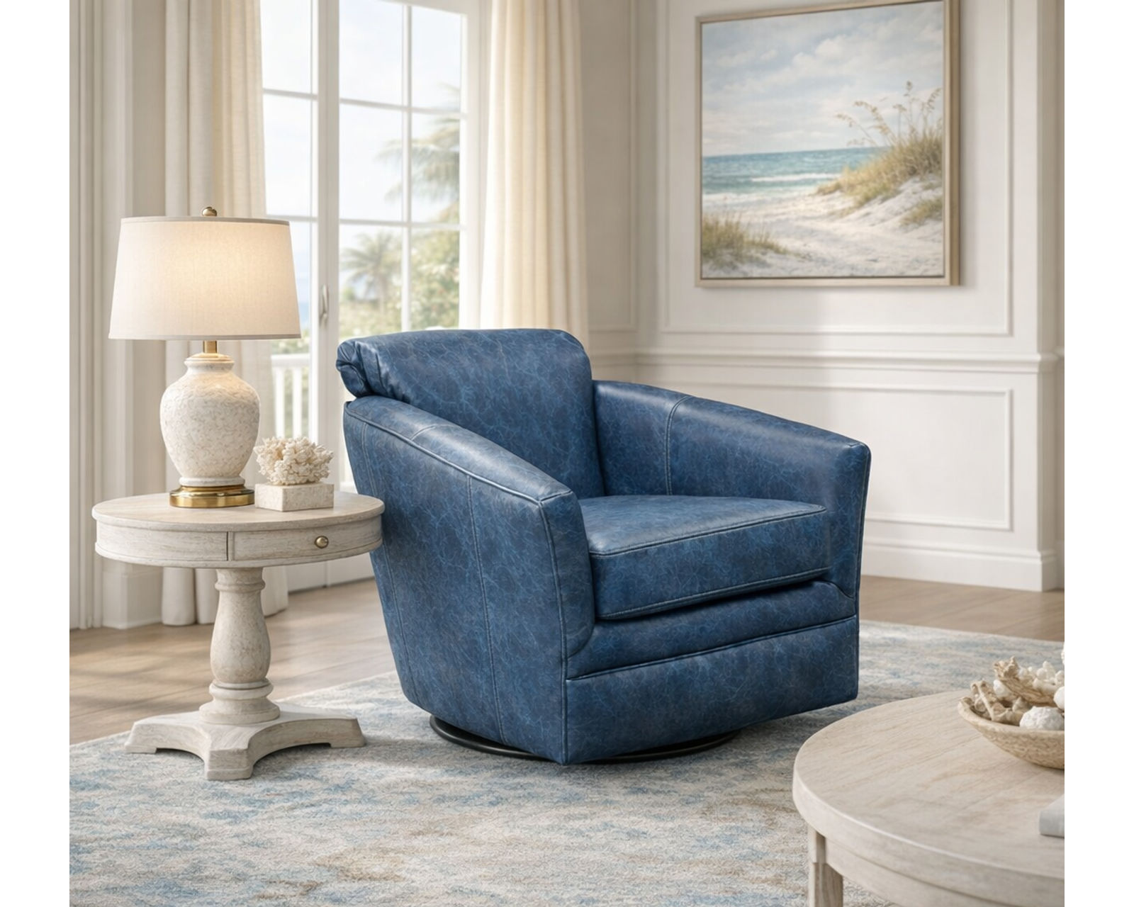 Lyra L100 Leather Swivel Glider 29 Top-Grain Leather Choices - 	Lyra Leather Swivel Glider