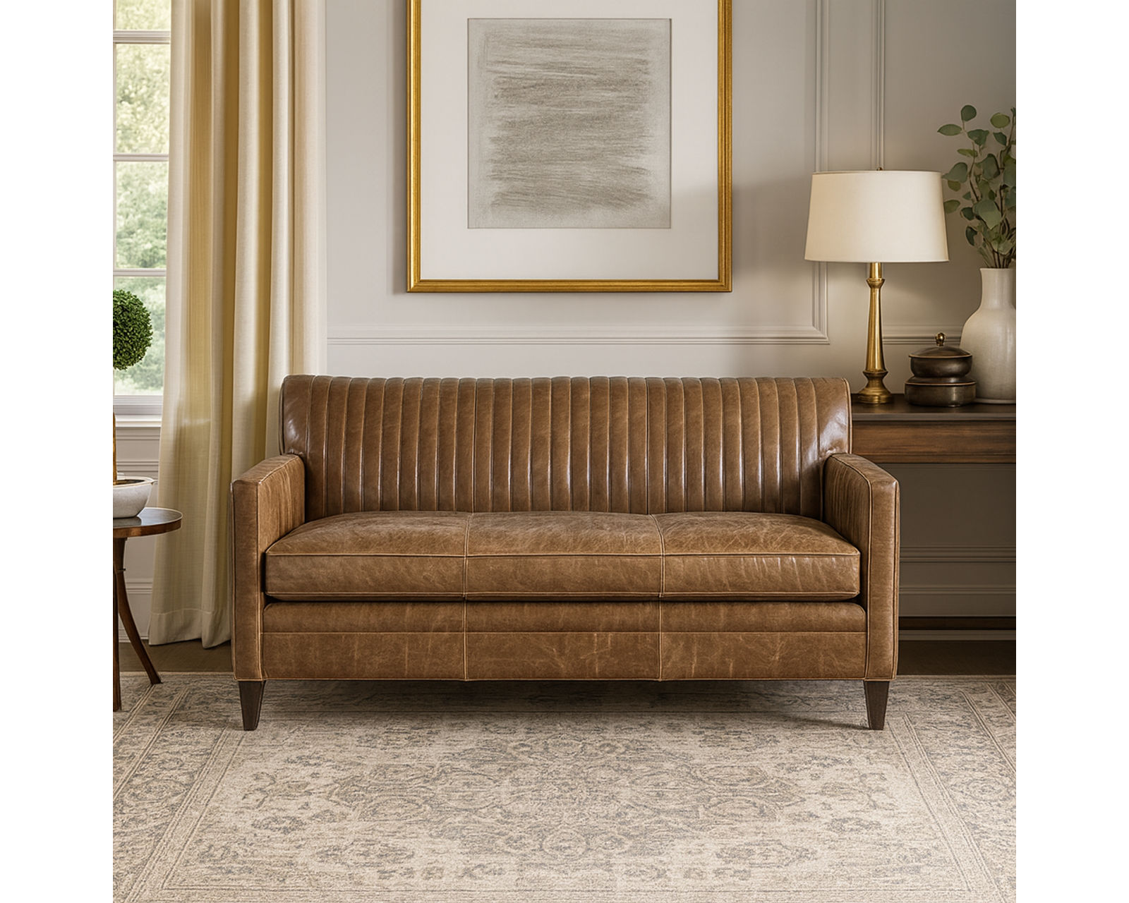 Bradington Young Barnabus 486 Bench Seat Sofa (12 leathers) 8-Way Hand Tie - Barnabus Bench Seat Sofa 8-Way Hand Tie