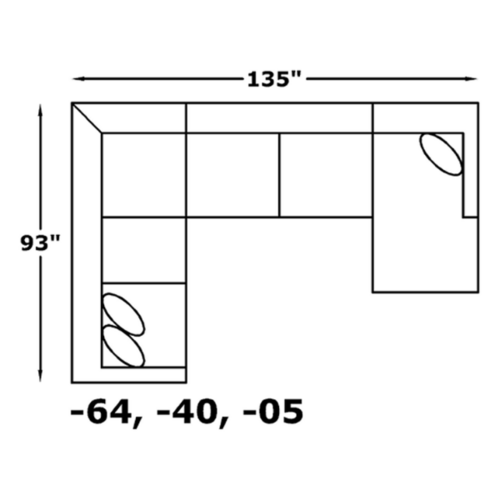 Layout J: 93" x 135"