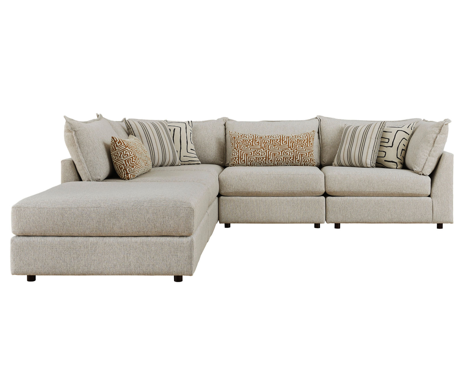 Durango Pewter Five Piece Sectional (Includes pillows) - performance fabric (123" x 123") - (a) Durango Pewter Five Piece Sectional - 03 (123" x 123")