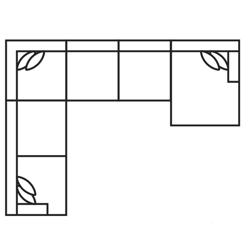 Layout J: Five Piece Sectional 137" x 181" x 67.5"