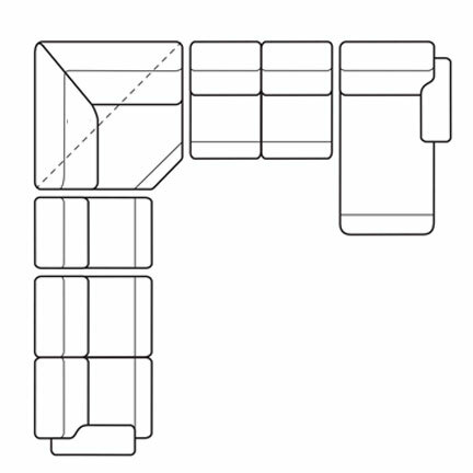 Layout K: Six Piece Sectional 140" x 133" x 64"