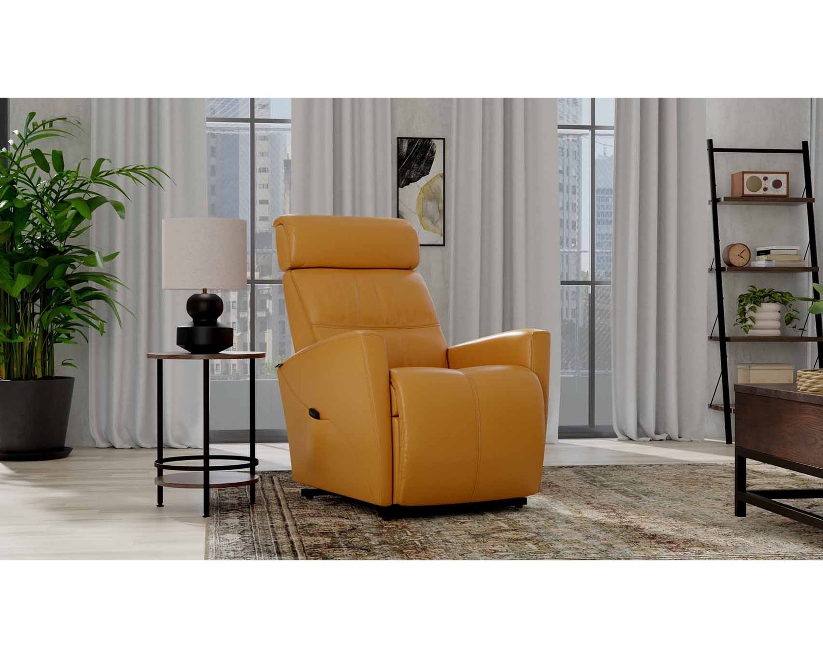Milan 78" Leather Power Reclining Wall Saver Sofa Cognac (In stock - Fast shipping) - Milan Power Headrest Power Reclining Swivel Glider - 2 Sizes - In stock