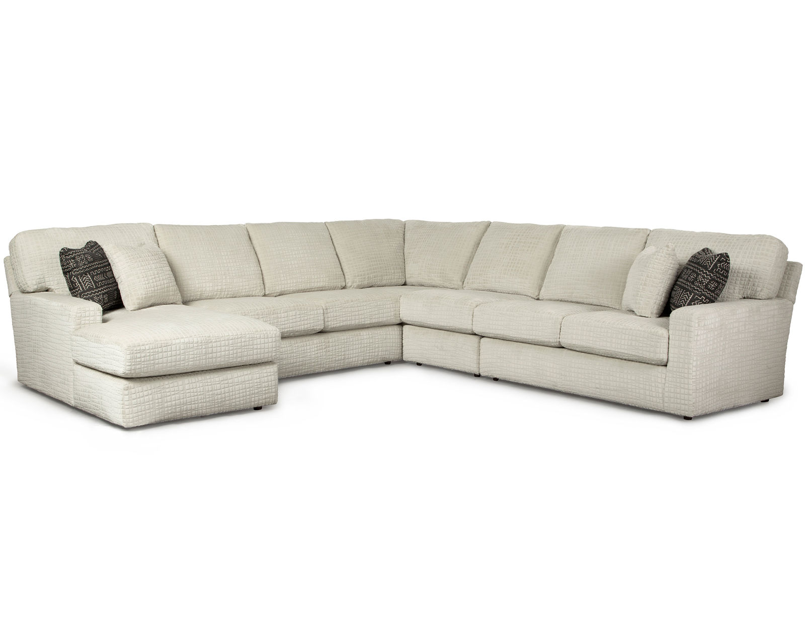 Dovely Stationary Sectional (+139 fabrics) - Layout O: Five Piece Sectional 65" x 129" x 127" (2 USB Chargers)