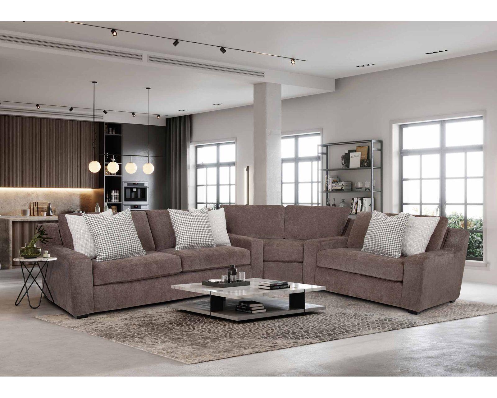 Talise 3 Piece Sectional (Includes pillows) - Collection pieces are reversible