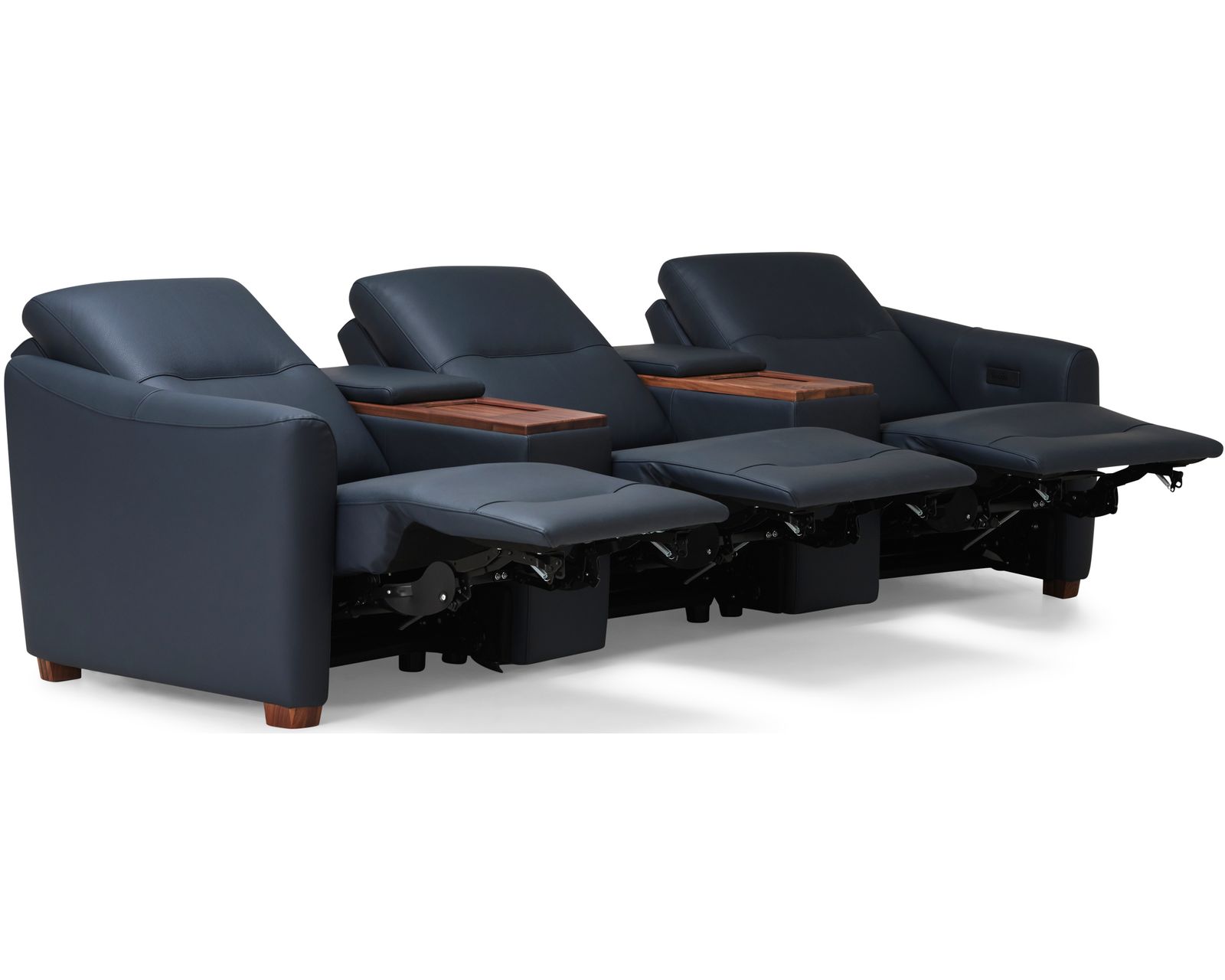 Sanibel 40111 Triple Reclining Sectional (+50 fabrics) - Layout I: Five Piece Home Theater Sectional (3 recliners) 116" wide