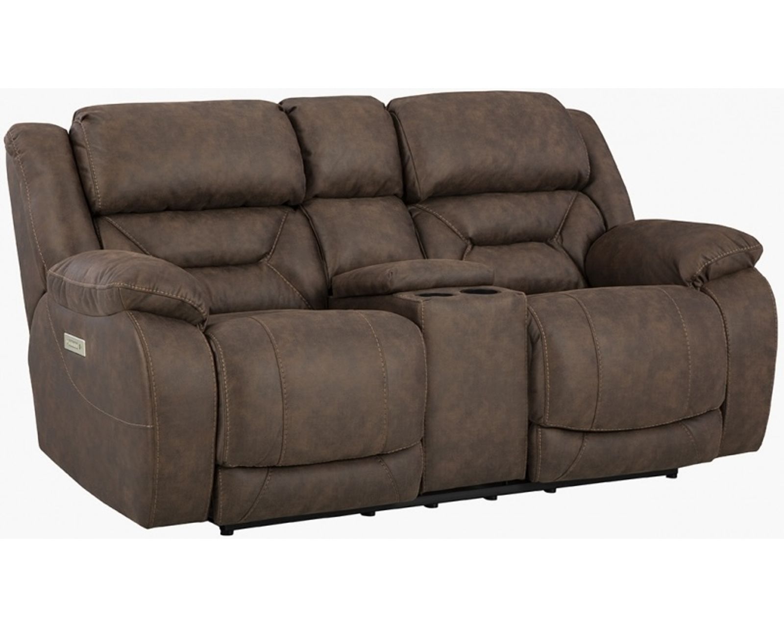 Oakley 89" Zero Gravity Triple Power Reclining Sofa Walnut (In stock) - 	Oakley Zero Gravity Triple Power Reclining Console Loveseat