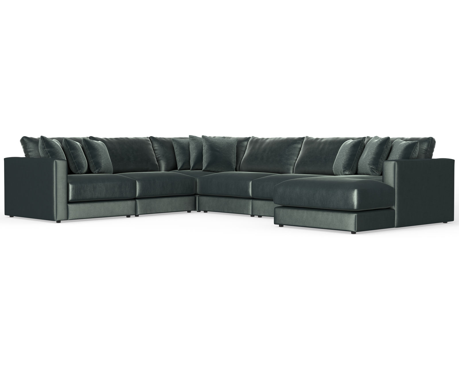 Remington 2245 Stationary Sectional (Includes Pillows) extra wide - Layout G: Six Piece Sectional 131" x 170" x 72" (ottoman available) Pine