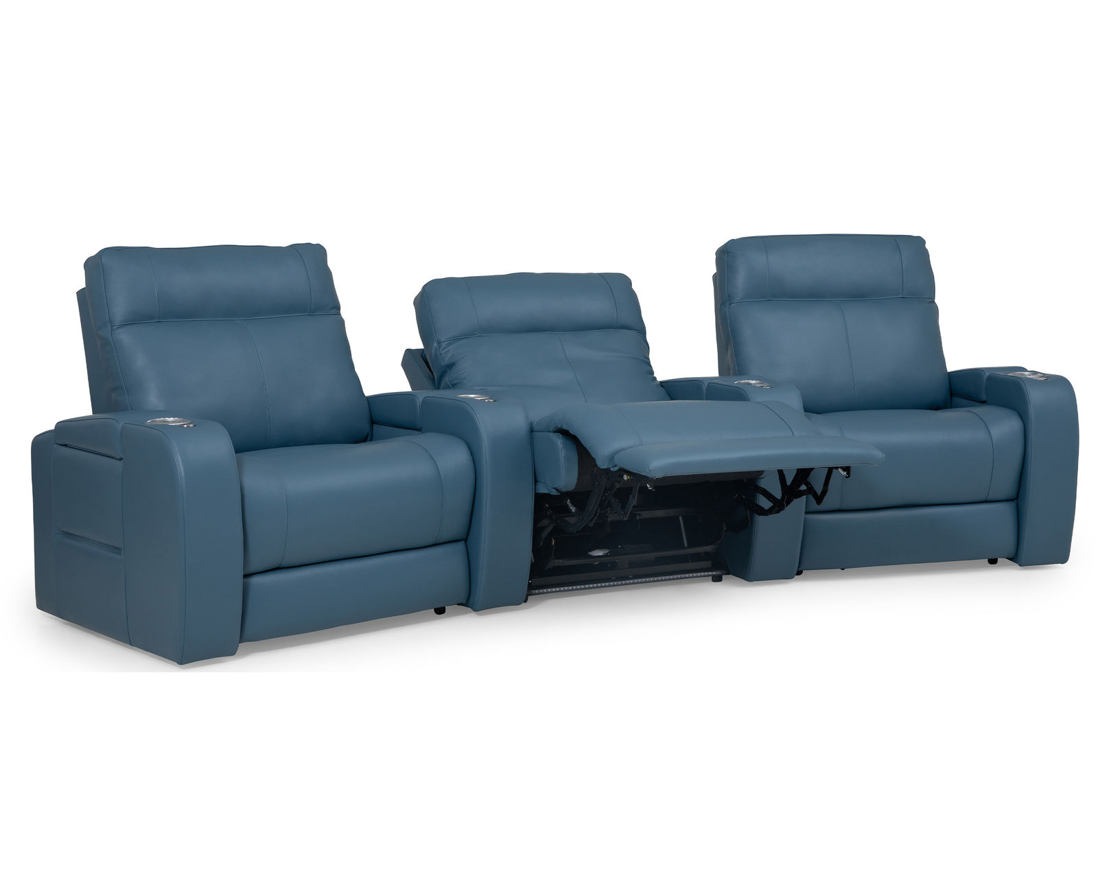 Virtue 41096 Triple Power Home Theater Sectional (+200 colors) - Layout E: Three Piece Home Theater Sectional Curved 139" Wide 