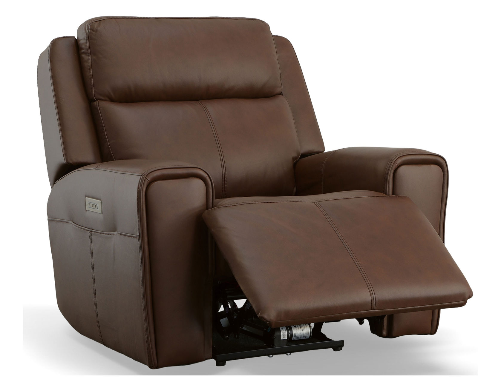 Barnett Power Reclining Sofa with Power Headrests and Lumbar (Chocolate leather) 87" - in stock - Barnett Power Recliner with Power Headrest and Lumbar