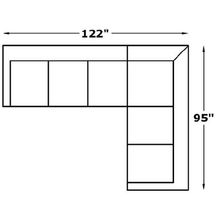 Layout C: Two Piece Sectional 122" x 95"