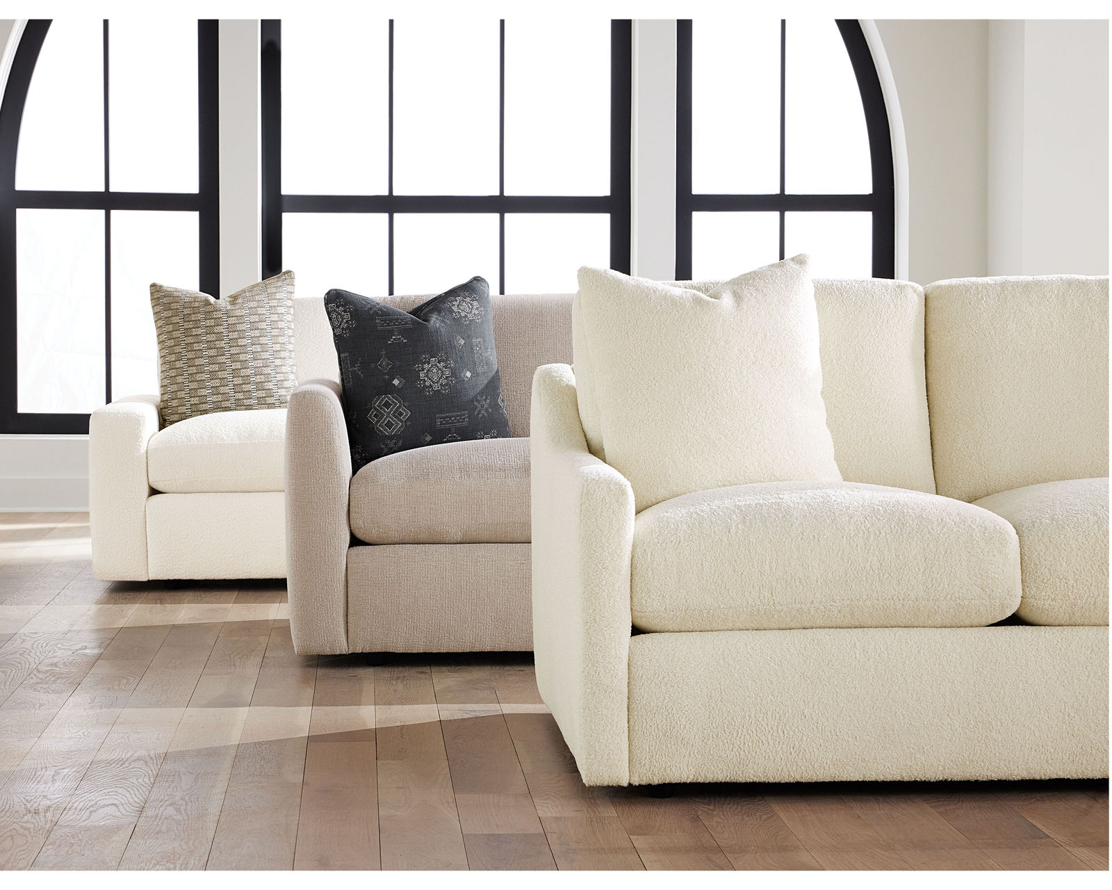 Sky 5512 Loveseat (hypoallergenic down-like cushion) +100 fabrics - Sky collection features three arm styles