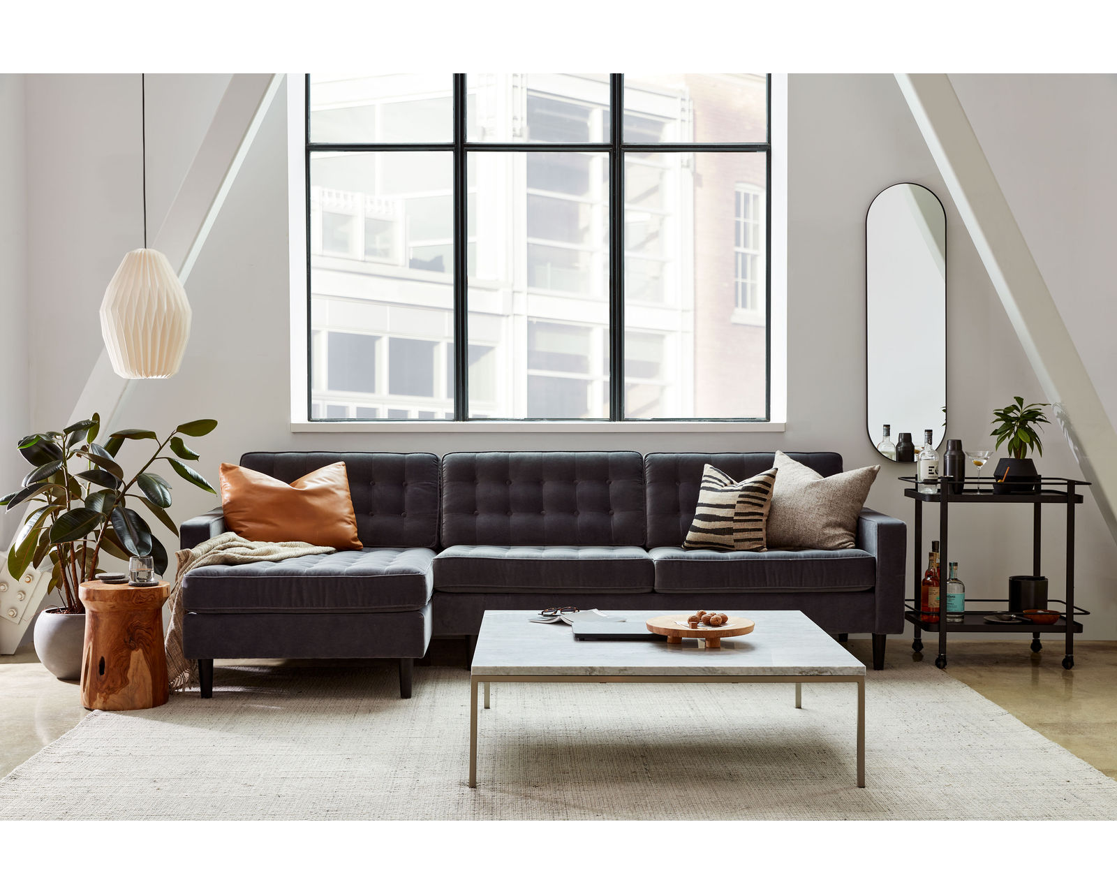 Reverie 77157 Sectional (92"wide - reversible) +50 fabrics - Layout B: Two Piece Sectional 56" x 95"