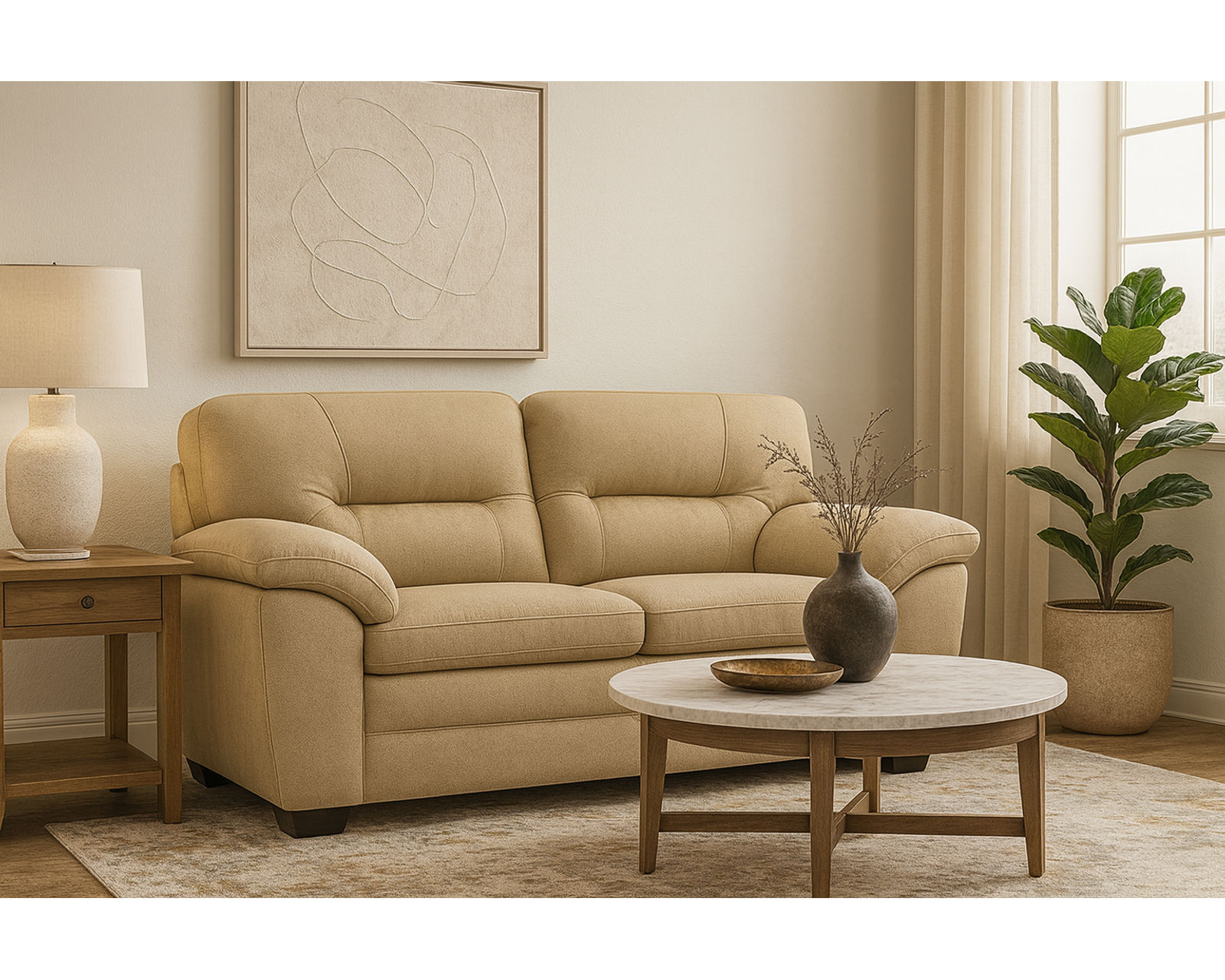 Amisk 77343 Sofa (84") +50 fabrics - Amisk 63" Loveseat