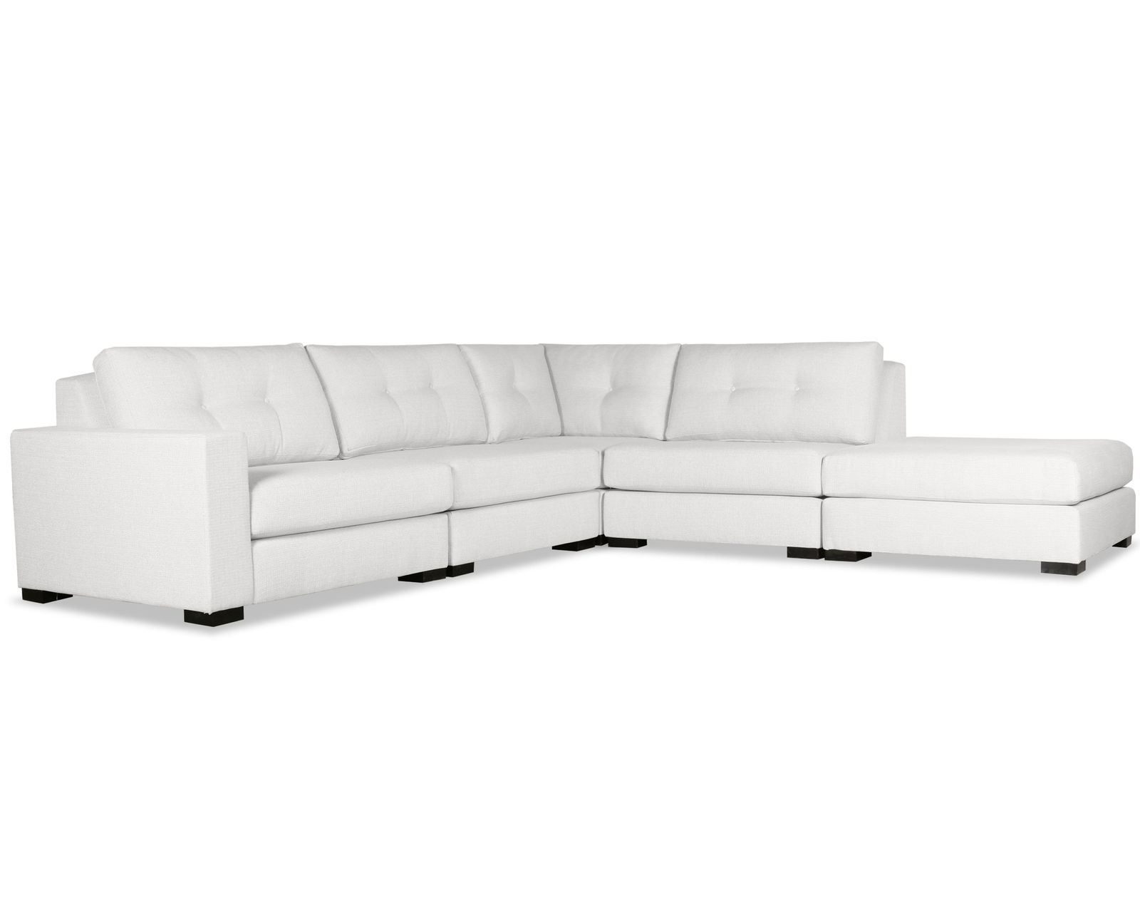 Veranda Buttoned 5 Pieces Modular Sectional A (Choice of Colors) - Veranda Buttoned 5 Pieces Modular Sectional in White