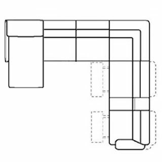 Layout G: Seven Piece Reclining Sectional (2 Recliners) 67" x 129" x 110"