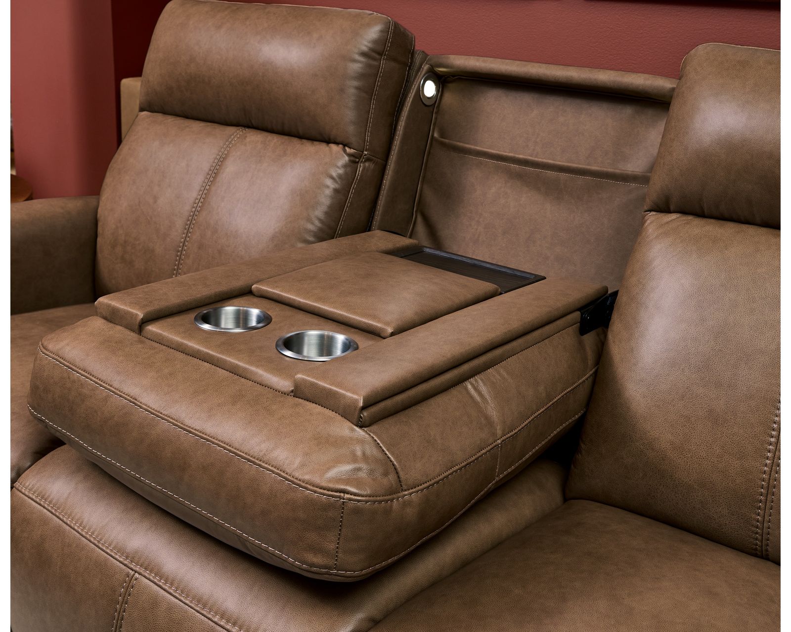 Alexander 1645 Triple Power Reclining Console Loveseat 706-03 (76") 2 colors - in stock - Dropdown center console with storage, USB-A and USB-C ports, wireless charging 