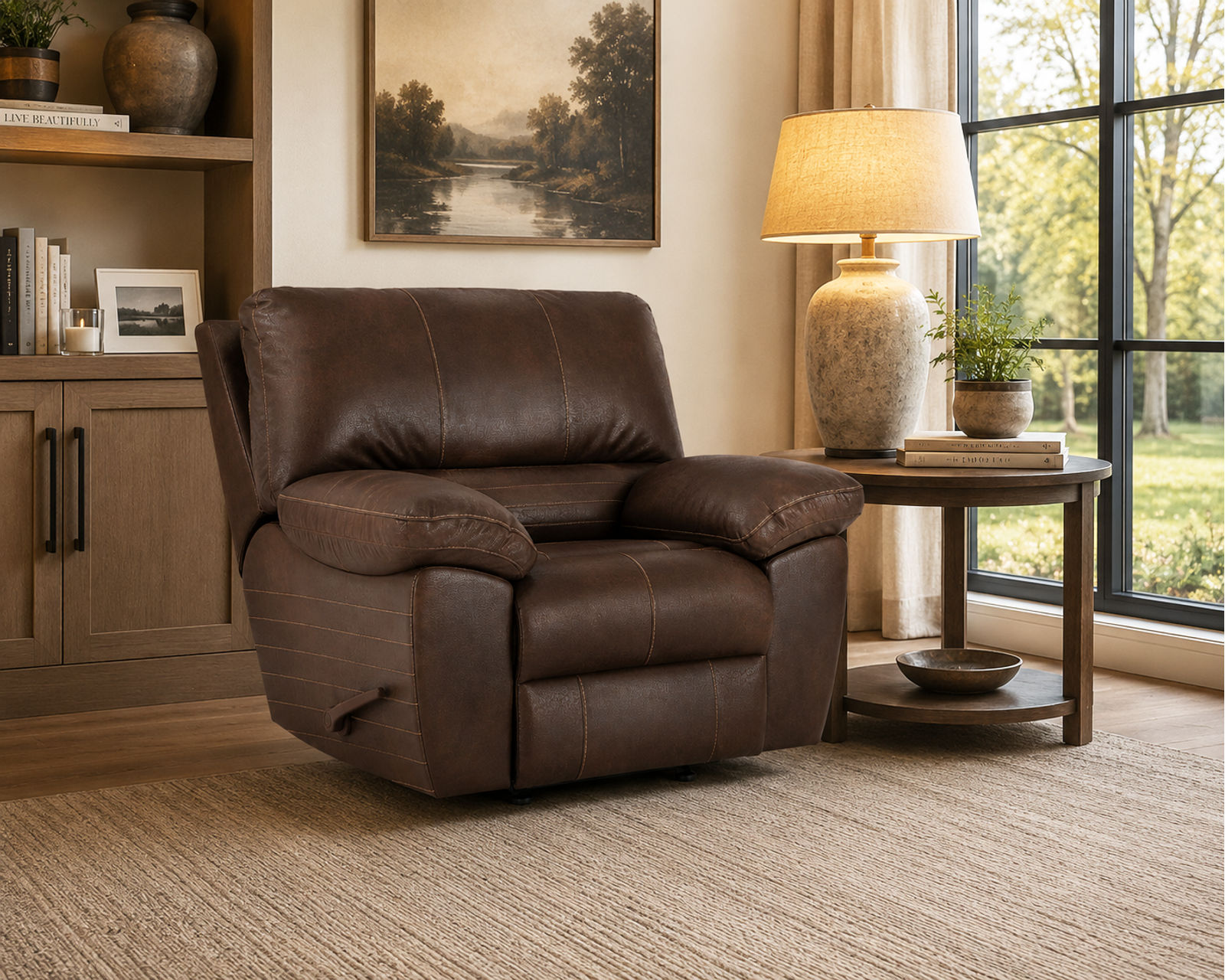 Stetson 91" Lay Flat Reclining Sofa (2 colors) leather like fabric - Relax Better. Live Better.