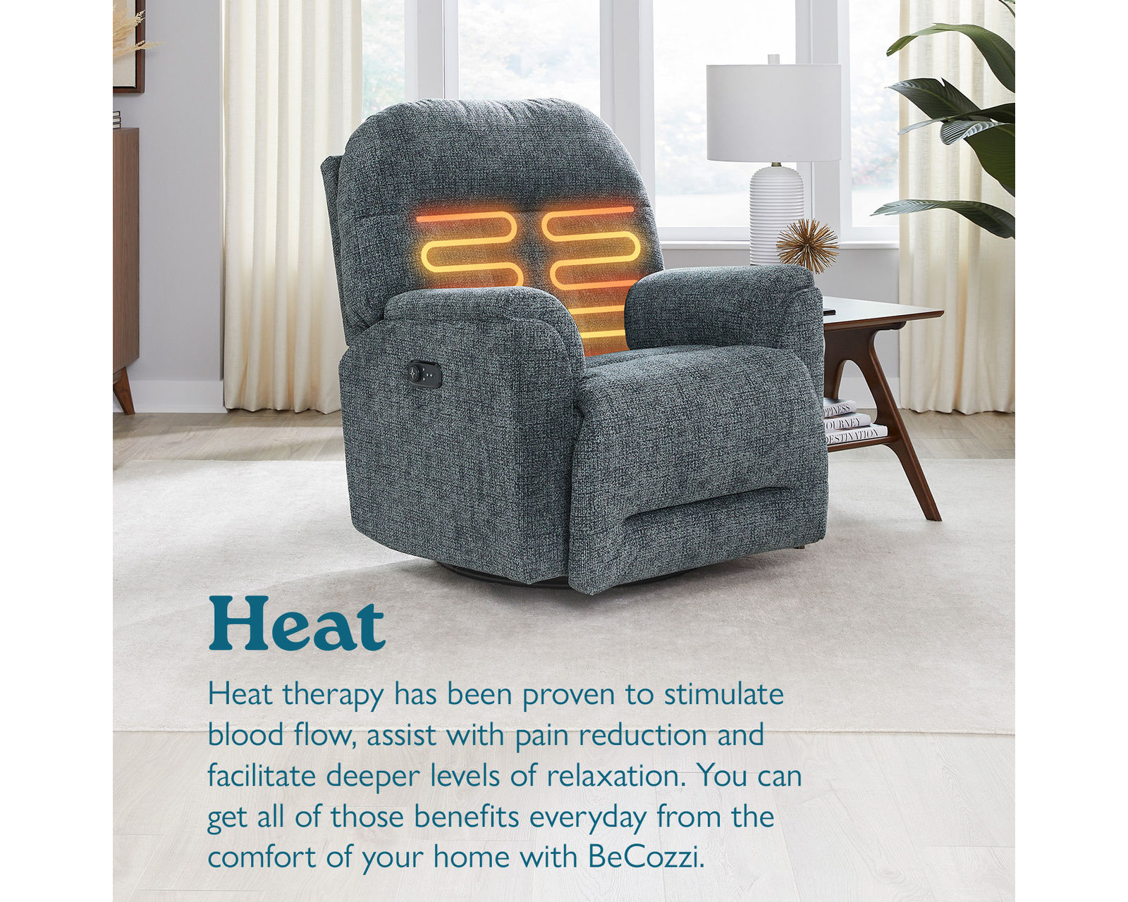 🌙 Maverly Nursery Swivel Glider Recliner with Heat & Massage (+90 performance fabrics) - Warmth That Melts Away Tension