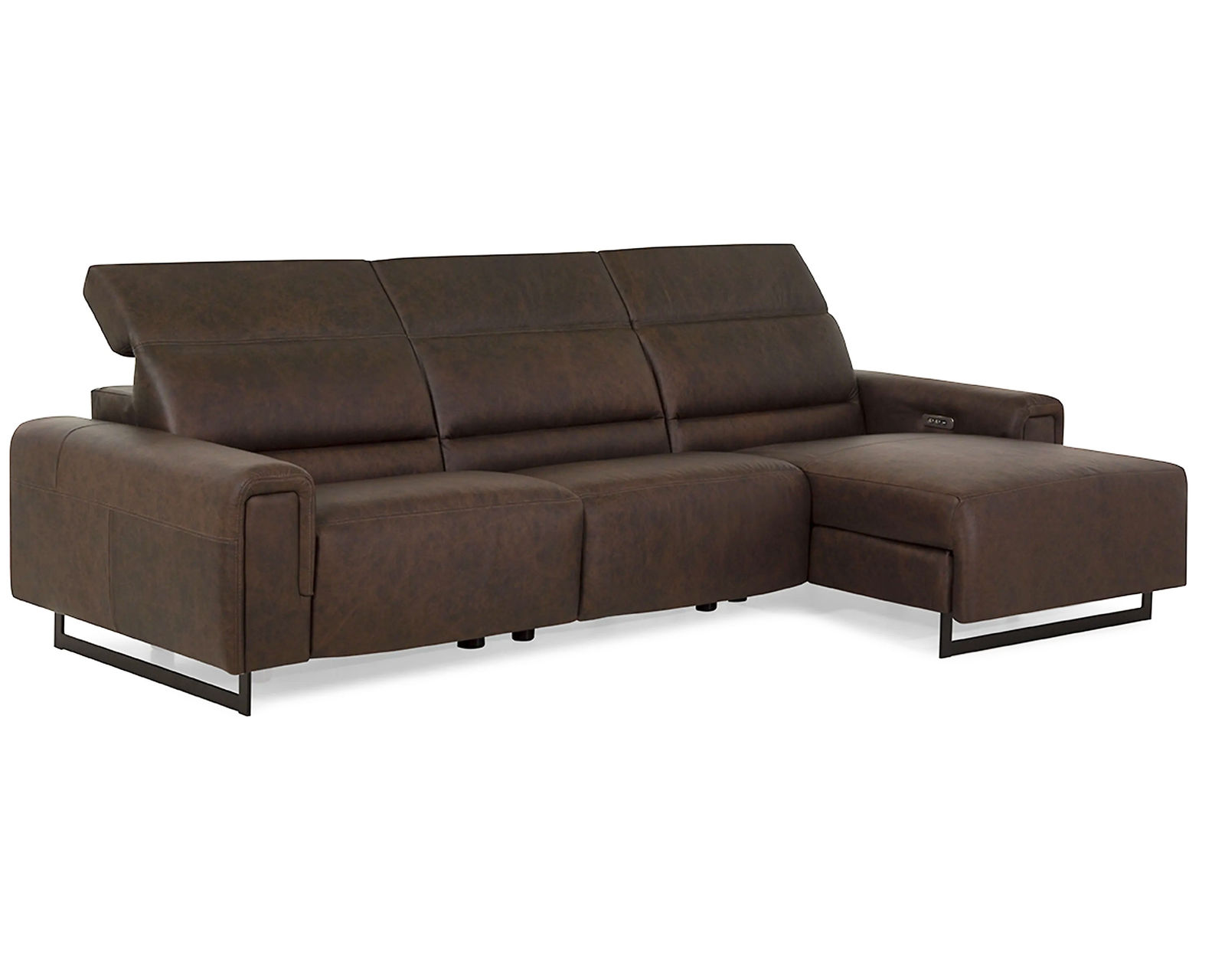 Armina 44010 Power Headrest Power Reclining Sectional (+100 leathers) - Layout I: Three Piece Reclining Sectional 117" x 64"