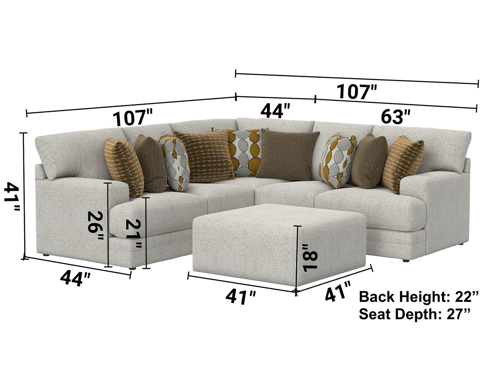 Tori 2240 Modular Sectional (Includes all pillows) - Built Better. Built for Life.