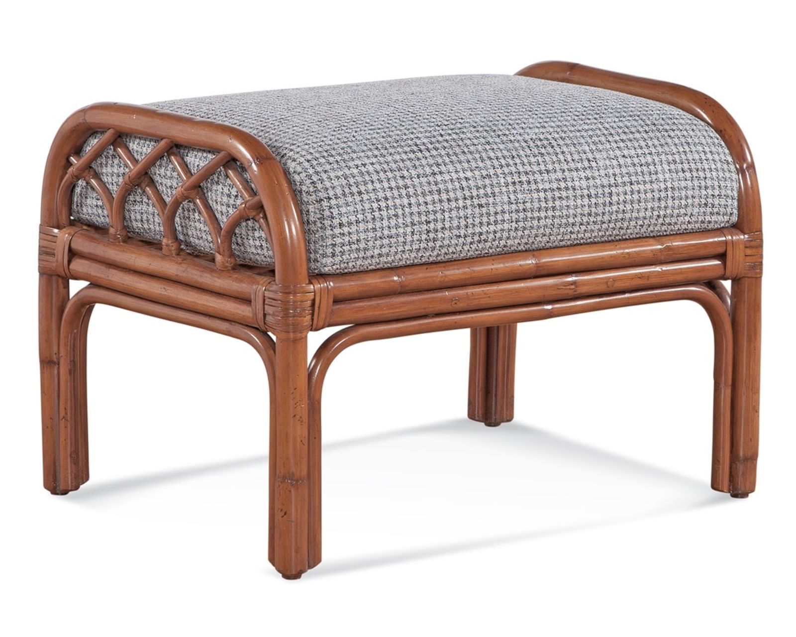 Edgewater 79" Rattan Sofa (+29 finishes +69 fabrics) - Edgewater 19" x 26" Rattan Ottoman