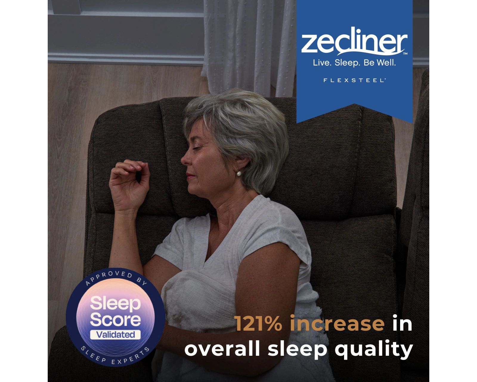 Zofa Zecliner LIFT Power Sleep Modular Sectional with Power Headrest, Lumbar, Heat, & Massage - 121% Increase in Comfort and Sleep