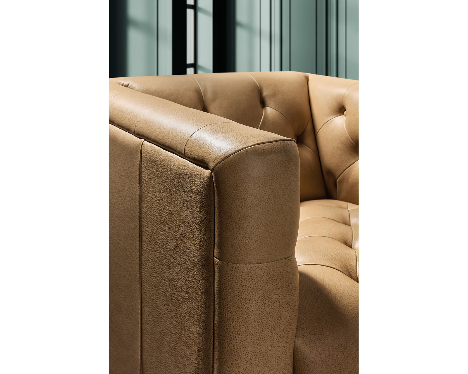 Nicolla Leather Sofa Stone 84" (In stock)