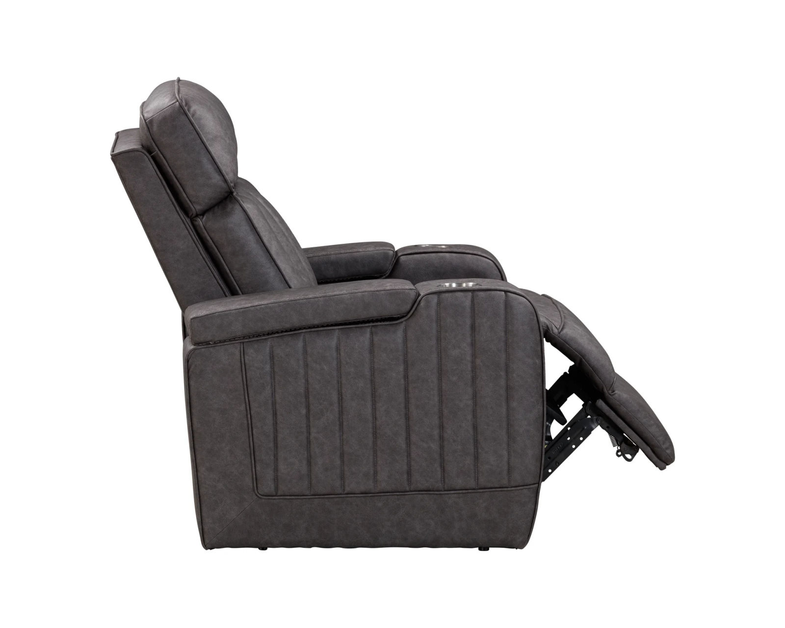 Equinox 85" Power Headrest Power Reclining Sofa w/ Dropdown Table Mercury (In stock - Fast shipping) - Equinox Power Headrest Power Recliner