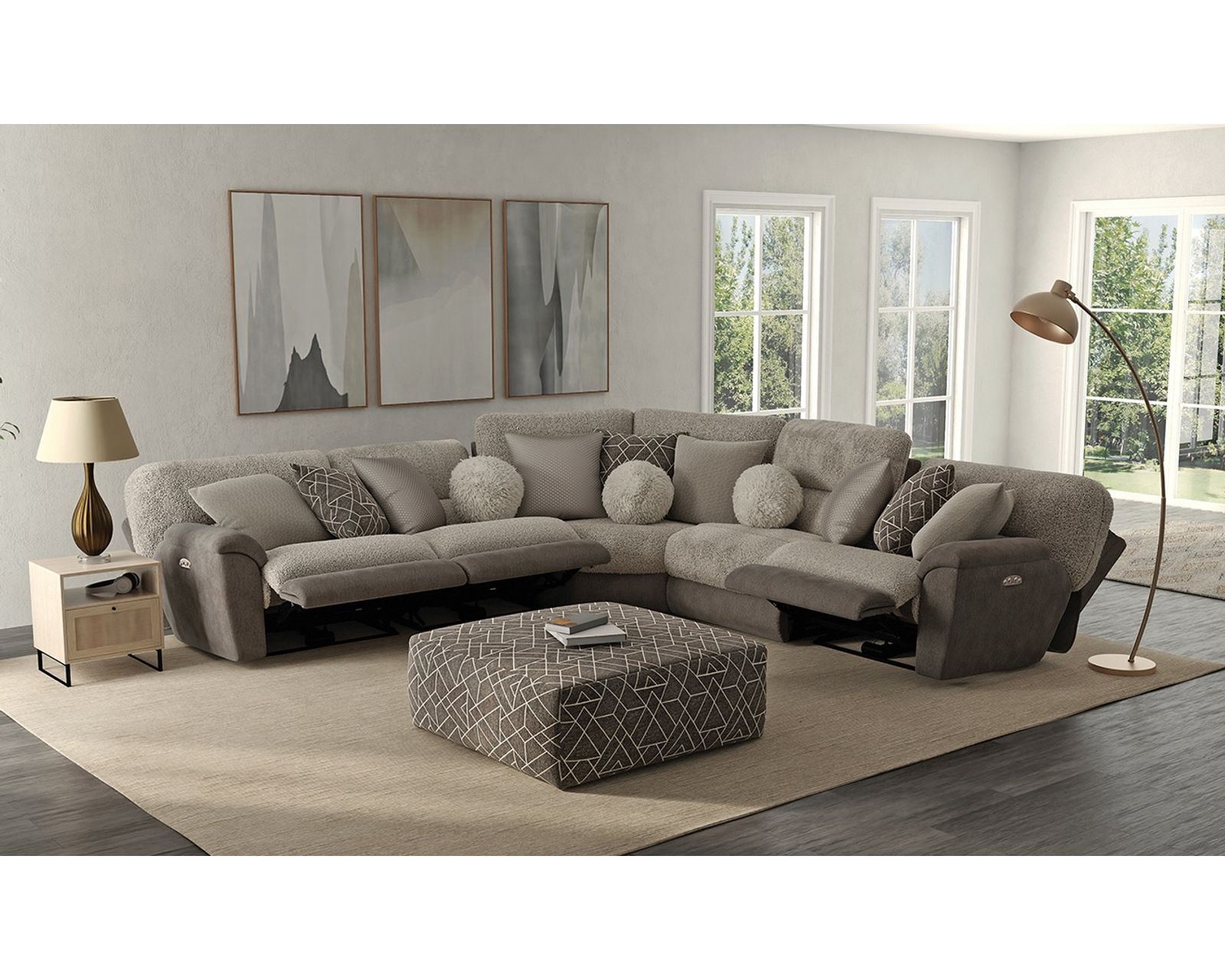 Rendezvous Deep Seat Modular Power Reclining Sectional (includes pillows) 400 lb. weight capacity - Engineered for Relaxation. Crafted for Life.