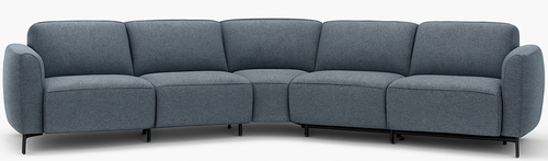 Layout H: Five Piece Reclining Sectional 163" wide (two recliners)