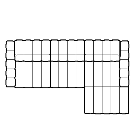 Layout A: Three Piece Sectional 110" x 66"